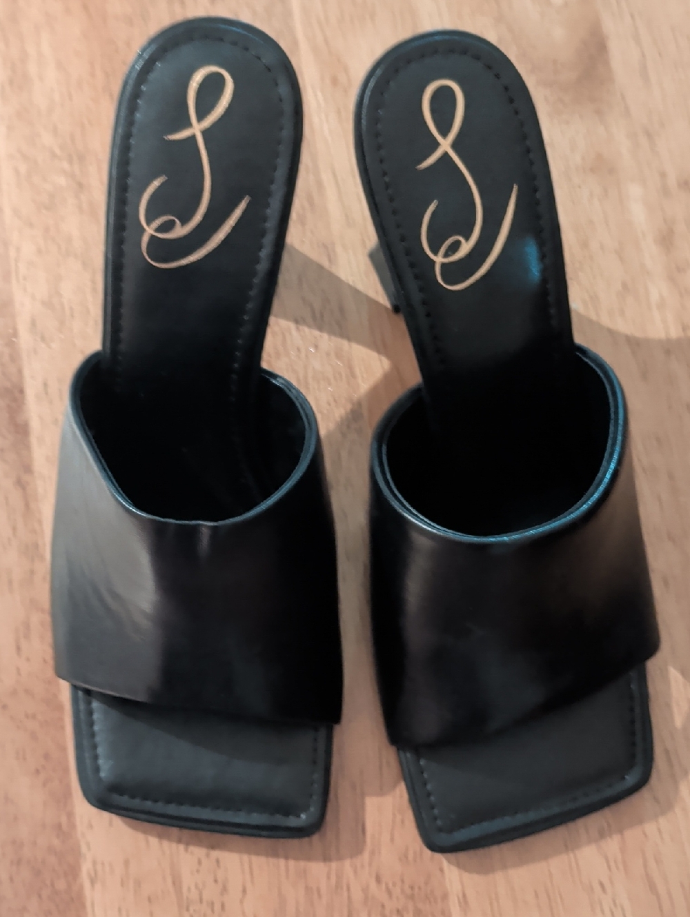 Nordstrom Black Square-Toe Slip-On Mules